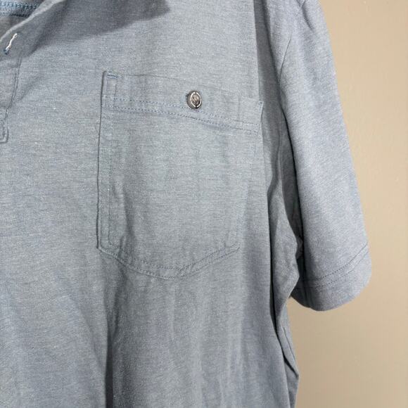 Duluth Trading Company Men's Blue Henley Pocket Tee - Size 2XL - Short Sleeves - Picture 4 of 6